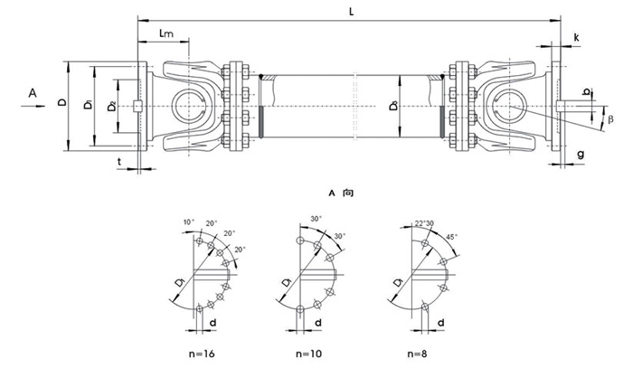 SWC-WF type non-telescopic flange universal coupling